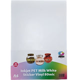 Vinil PET Adhesivo Imprimible Blanco Brillante A4