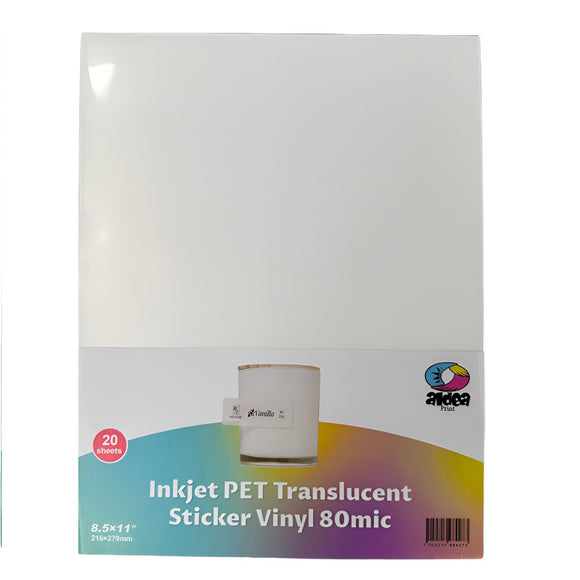 Vinil PET Adhesivo Imprimible Translúcido Carta