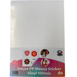 Vinil PP Adhesivo Imprimible Blanco Brillante A4