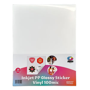 Vinil PP Adhesivo Imprimible Blanco Brillante Carta